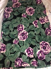 LULAROE CASSIE Pencil Skirt Size Medium Purple Blush Roses Green 10/12 8/10 M
