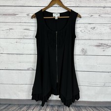 Joseph Ribkoff Dress Womens 10 Black Zip Ruffle Stretch LBD Career Office Slinky