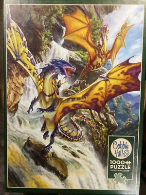 Waterfall Dragons Jigsaw Puzzle (1000 Pieces) pre own nice