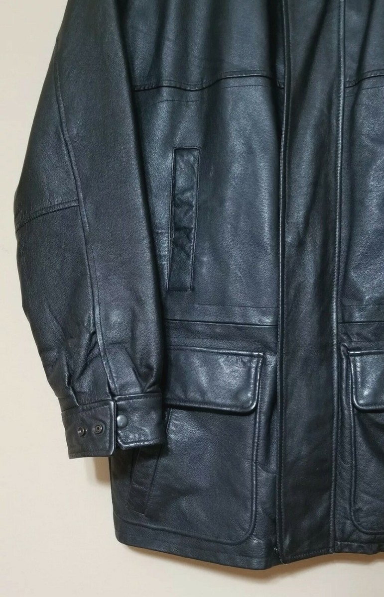 Winlit New York Leather Jacket Men Size Small Black | eBay