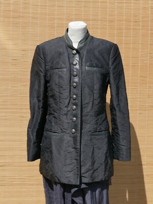 edle Jacke WALTER Landhaus Jacke Trachtenstil Metall Ziegenvelour Leder Gr. 38
