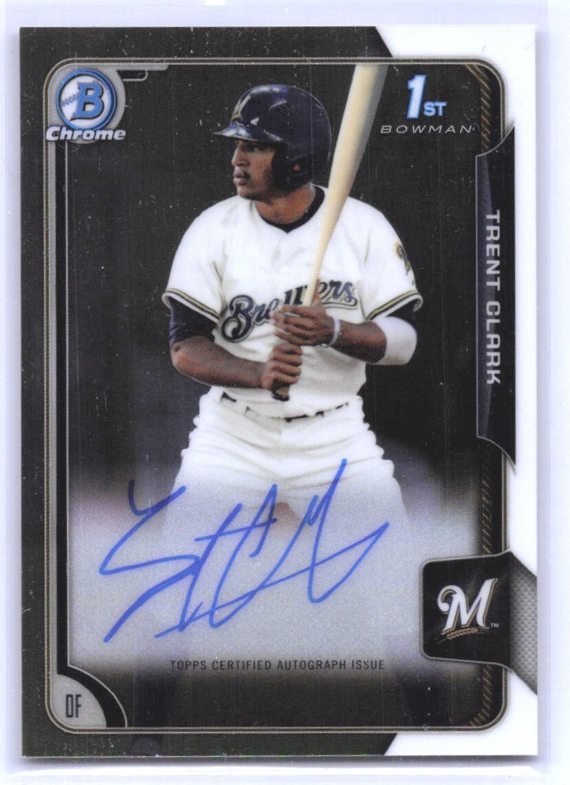 2015 BOWMAN CHROME DRAFT - PROSPECT - AUTOGRAPH - TRENT GRISHAM