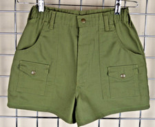 Vintage Boy Scouts of America Uniform Shorts Size S/M 70s Olive Drab High Waist