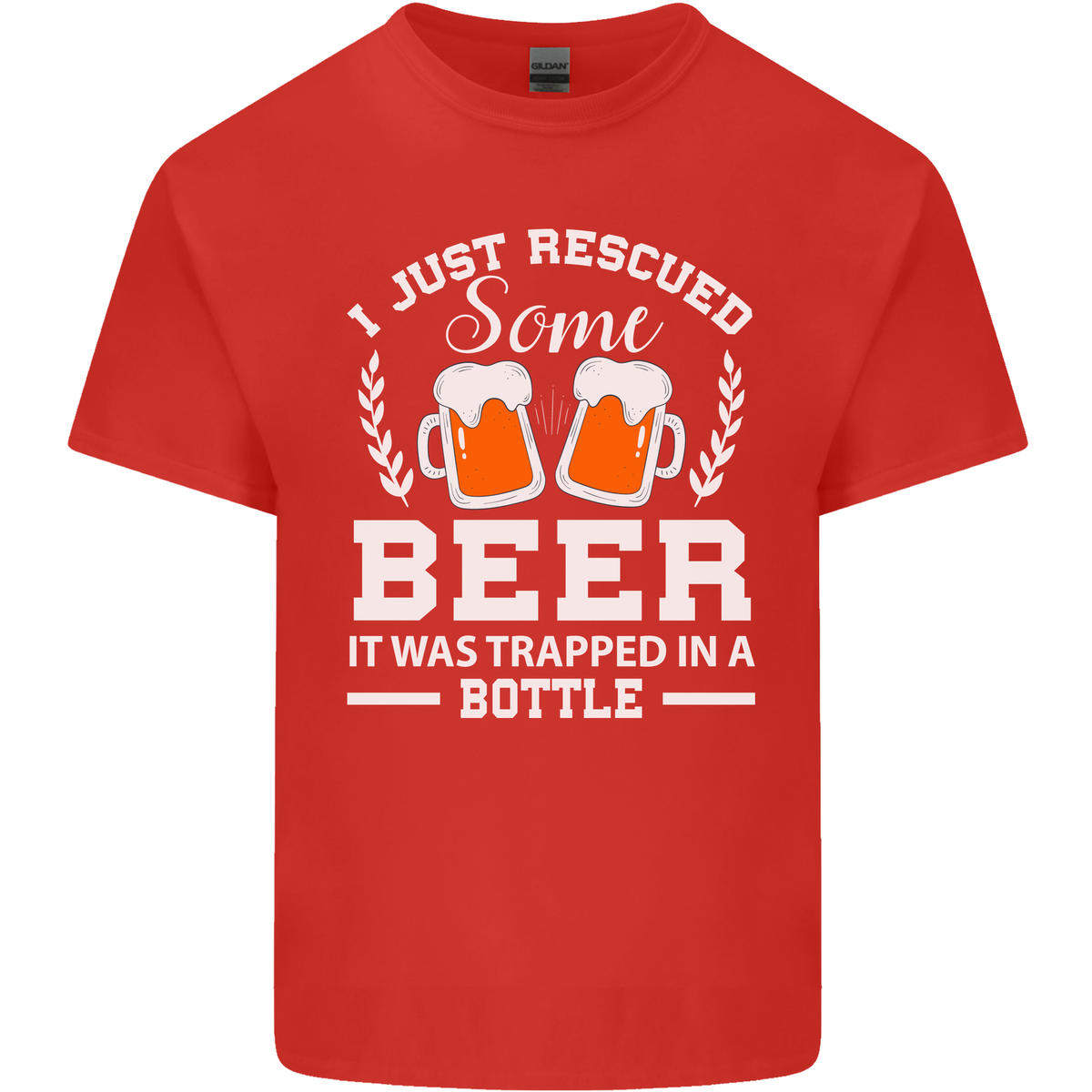 Rescued Some Beer Funny Alcohol Larger Mens Light Cotton T-Shirt