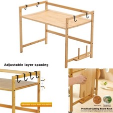 Adjustable Height Microwave oven Rack Stand Storage Holder Kitchen Corner Shelf