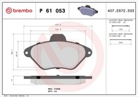 Bremsbelagsatz Scheibenbremse Prime Brembo P 61 053 FüR CitroËN Xantia Break 16V