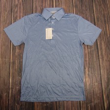 Collars  Co Polo Shirt Mens Small Blue Geometric Dress Collar Golf Performance