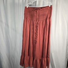 Bloomchic Terracotta Orange Smocked Strapless Midi Dress Size 22/24 Summer Flowy