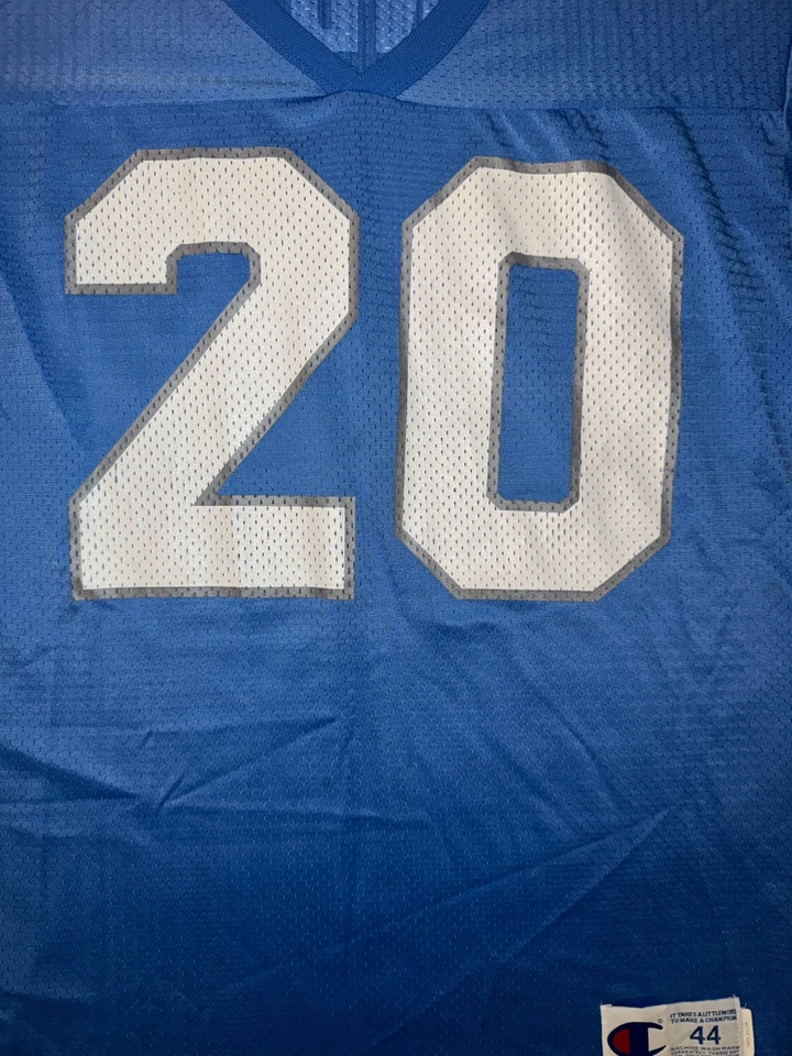 老式 90 年代 Barry Sanders 底特律狮子会冠军足球球衣 XL — 第 3/4 张图片