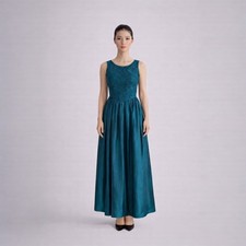 Vtg 90s Jessica McClintock Gunne Sax Green Formal Dress Sz 3 Tank Lace Prom