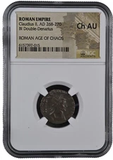 Claudius II AE Coin NGC Certified CH-AU (AD 268-270) Bronze Ancient Roman Coin