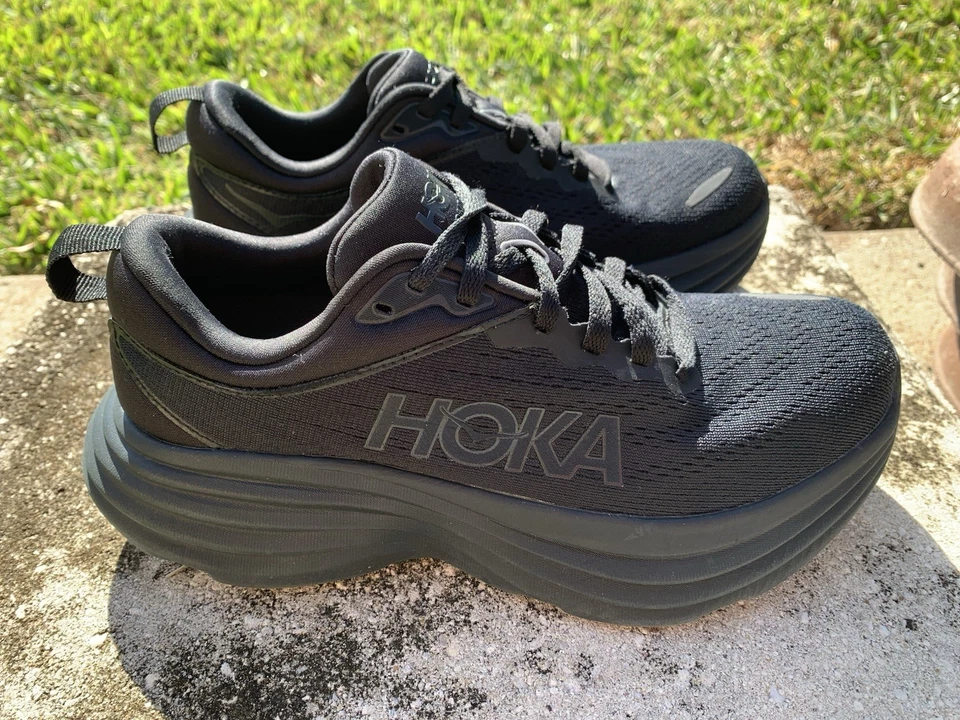 Size 5.5 B - Hoka One Bondi 8 Women's Black Road Running Shoes 1127952 BBLC - Image 2 of 4