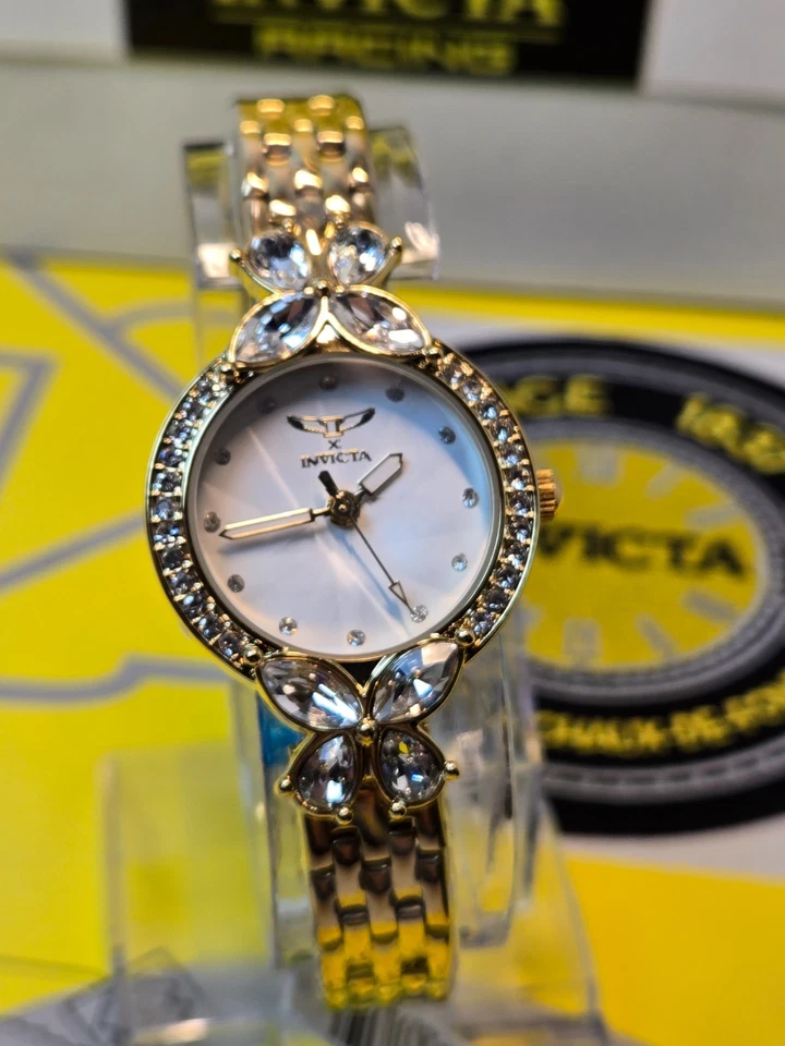 Reloj para mujer Invicta Wildflower I de Invicta - 30 mm, dorado con esfera de nácar Foto 2 de 4