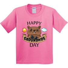 Inktastic Happy Groundhog Day- Cute Youth T-Shirt Fun Celebrate Family Holiday