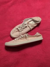 American Eagle Women’s Pink Canvas Lace-Up Sneakers Size 12 Casual Low Top Shoes