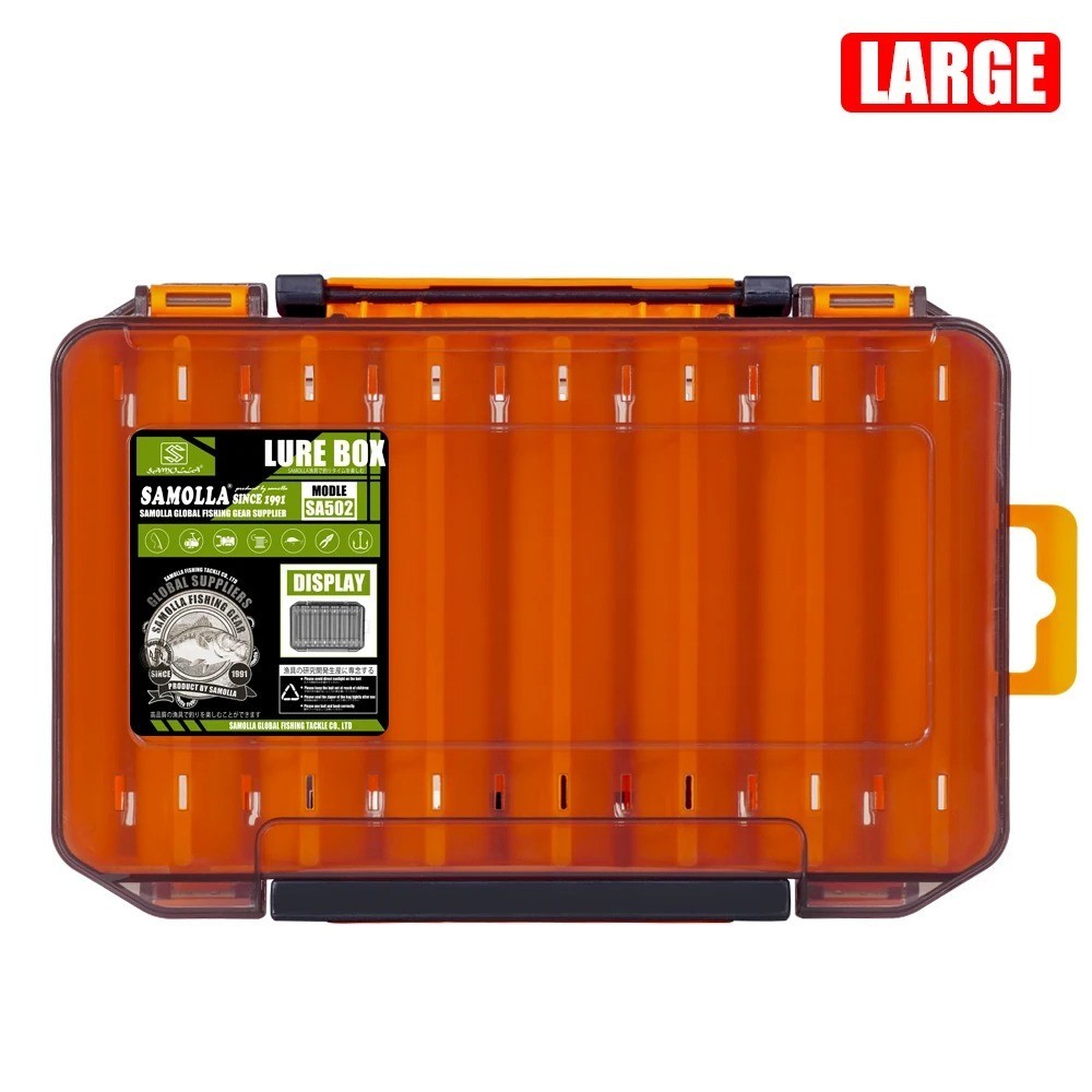 Fishing Tackle Box 14 Compartments Double-Sided Lure Hook Storage Organizer Case