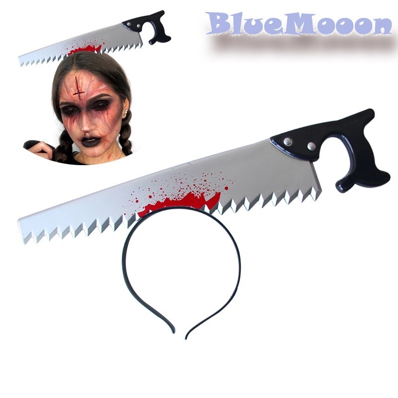 Halloween Bloody Weapon Headband Prop Axe Saw Knife Cosplay Costume Horror Wear