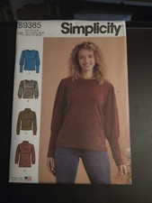 SIMPLICITY 9385 MISSES KNIT TOPS Sewing Pattern Sizes 6-14 in 4 Styles