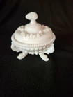 Vtg Westmoreland Milk Glass Argonaut Shell Lidded & Footed Candy Dish 6.6" Tall