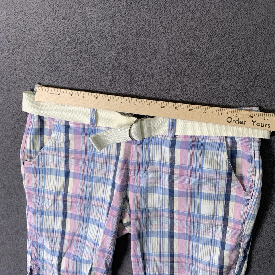 Pantalones Cortos Y2K Union Bay Mujer 11 Madrás Bermudas a Cuadros Patinadora Coco Niña De Colección Foto 2 de 4
