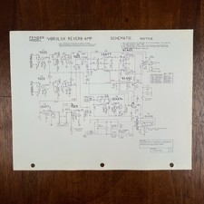 VINTAGE FENDER VIBROLUX REVERB AMPLIFIER PARTS/PRICE LIST & SCHEMATICS