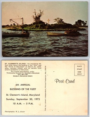 St Clements Island Maryland Blessing Fleet Postcard