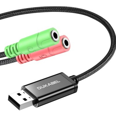 USB Soundkarte Adapter Kopfhörer Lautsprecher Mikrofon Kompatibel 48kHz