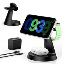 3 in 1 Charging Station for Apple Devices, 15W Fast 15W Max for Phone Black