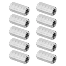 1/4"-20 UNC Hex Coupling Nuts 10Pcs 0.79" Long Fully Threaded Rod Coupling Nut