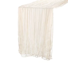 13Ft Cheesecloth Table Runner 35 x 157 Inch Rustic Gauze Tablecloth, Beige