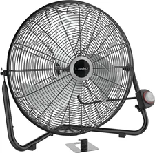 20" Black High Velocity Wall Mount Fan with Pivoting Head - 3 Speeds, Ideal Wall
