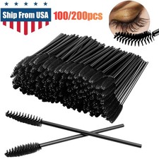200x Disposable Eyebrow Eyelash Brush Mascara Wands Applicator Brush Makeup Tool