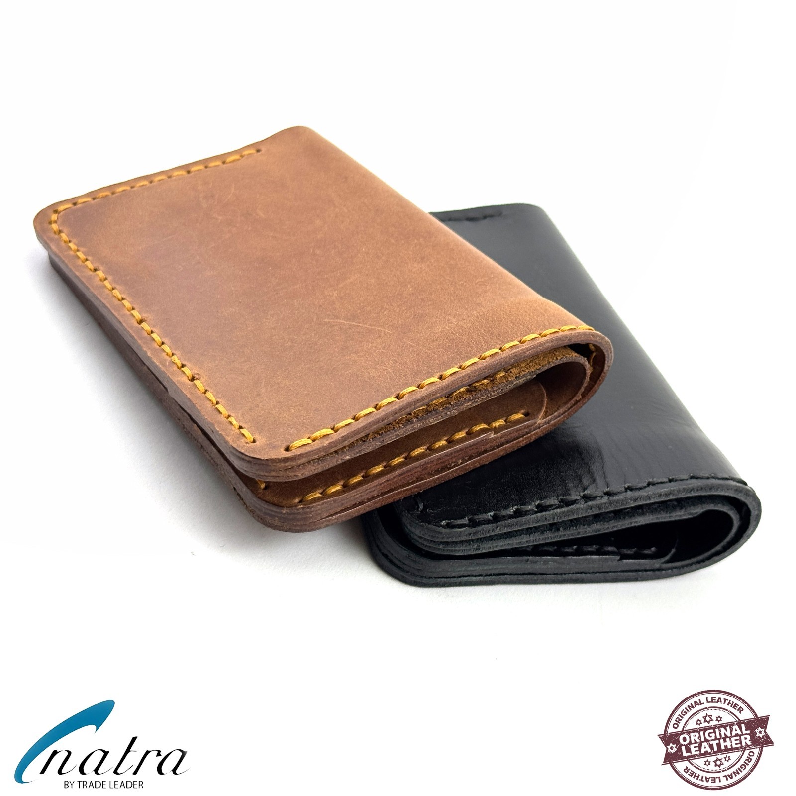Cartera De Cuero Verdadero Para Hombre Hecha A Mano