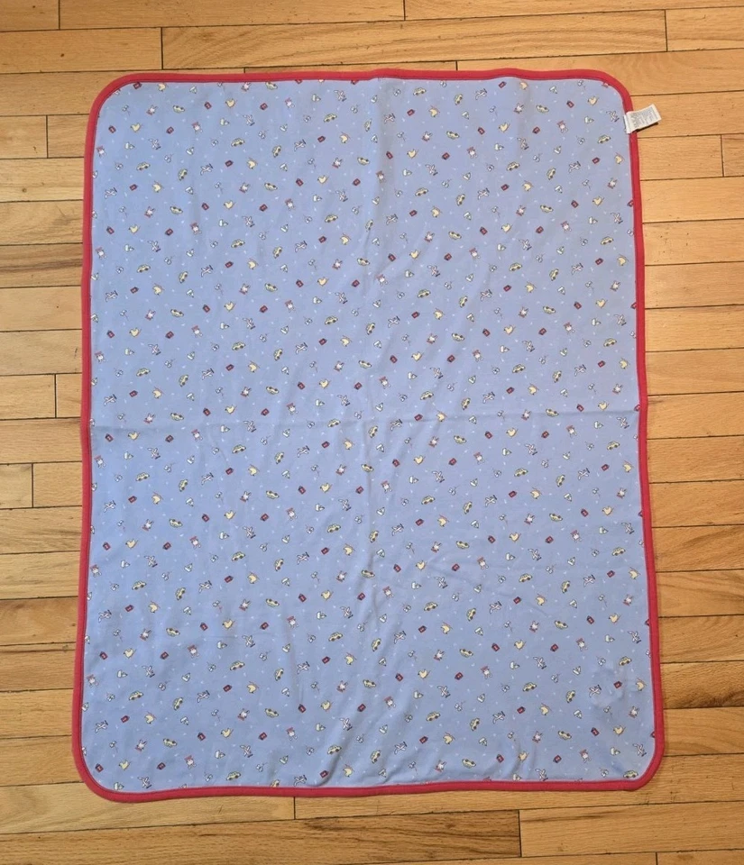 Gymboree Blue Drive Fly Sail Baby Blanket Boat Duck Bunny Letters Vintage Flaw - Image 4 of 4