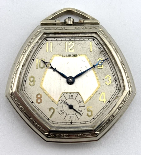 Illinois Antique 14K GF Mechanical Pocket Watch 12s  17J  4951064  NON-WORKING