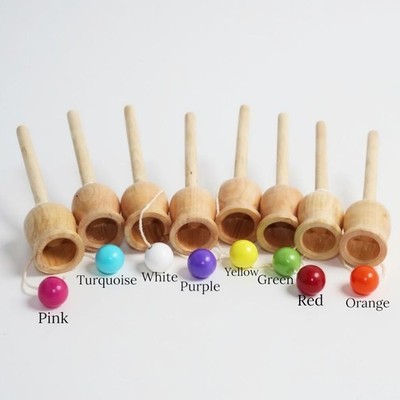 Wooden Ball and Cup Toy Classic Skill Game Non Toxic Toy Birthday Gift for Kids