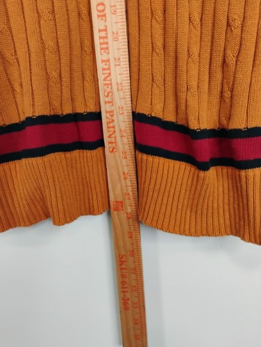 VSTR Cable Knit Sweater Vest Varsity Champions Mens XXL 2XL Orange - Picture 7 of 7