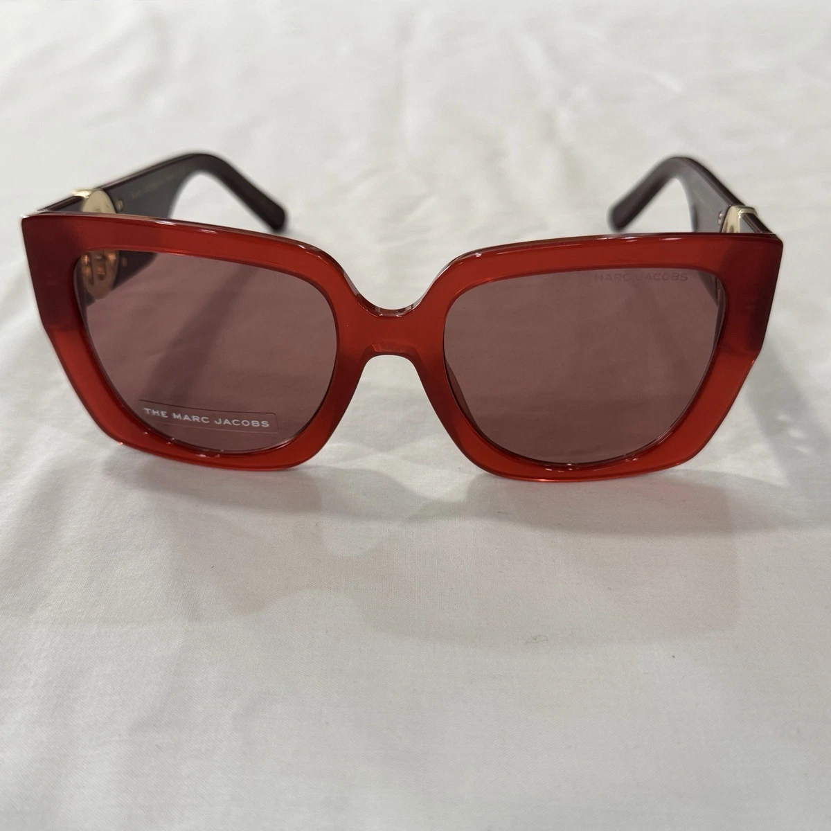 New: Marc- By Marc Jacobs Womens Maroon Dark Red Oversized Sunglasses with Case 716736128399_f.jpg main image 3