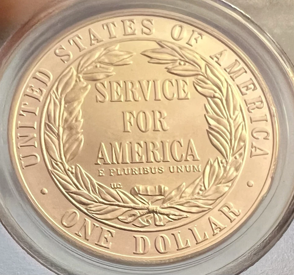 1996 S $1 Silver National Community Service Commemorative PCGS MS69 - Image 2 of 3