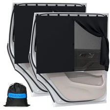 Car Window Shades with 8 Strong Magnets-26.8"x19.7" Dual Layer Car Rear/Side 