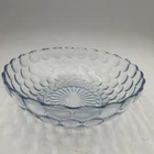 Anchor Hocking Blue Bubble Depression Glass 8-1/4" Serving Bowl J2