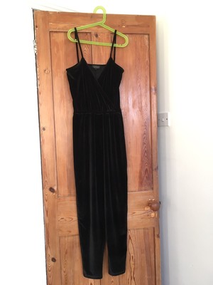 velvet jumpsuit topshop