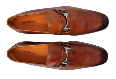 NEW Magnanni Tazon Metal Bit Loafer, Cognac Leather, Men display picture 3