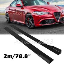 For Alfa Romeo Giulia 2017-2023 Glossy Side Skirt Splitter Extension Lip Rocker