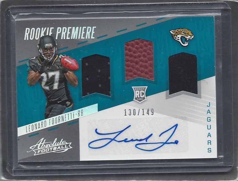 LEONARD FOURNETTE 2017 ABSOLUTE RPM TRIPLE JERSEY BALL AUTO
