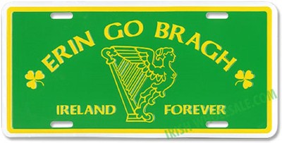 Irish Erin Go Bragh Ireland Forever Green 6''x12'' Aluminum License Plate Tag