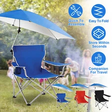 Portable Beach Chair Detachable Umbrella Chair Camping Canopy Stool +Carry Bag