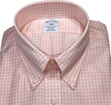 Brooks Brothers The Original Polo Shirt Regular Fit 17/34-35 Pink Check NWT 118
