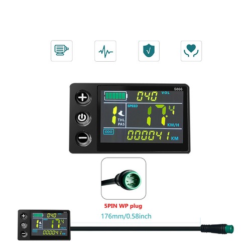 Electric Bicycle LCD S866 Display Meter 24V 36V 48V 60V E-Bike Display Panel SDE - Bild 21 von 29