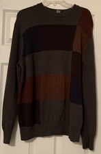 MEN'S DOCKER'S GRAY MULTI-COLORED 100 COTTON SWEATER SIZE XLARGE